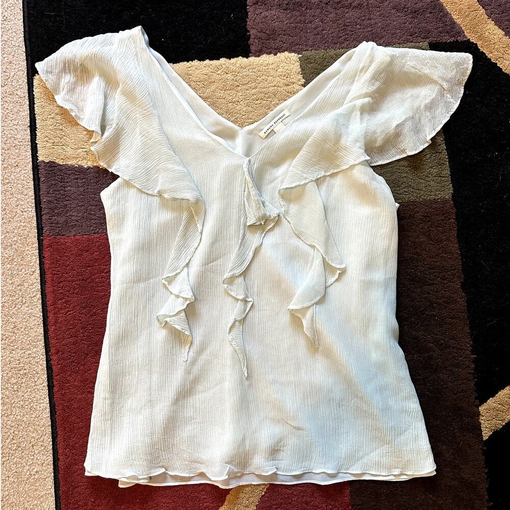 Silk Seaglass Banana Republic Flowy Fairy Top Ruffles